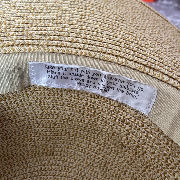 Sonoma Woven Beach Hat with metallic gold “aloha” embellishment - Picture 4 of 4